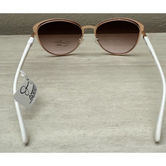 Jessica Simpson J5316 WHRG White & RGold Cat Eye Sunglasses White Arms NWT - Picture 5 of 9